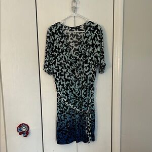 Apt. 9 Black and Blue Abstract Midi Dress